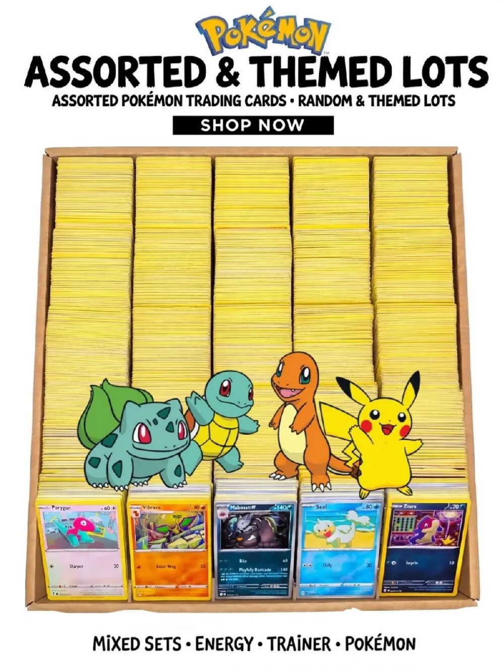 Assorted & Themed Pokemon Trading Card Lots (50 Cards)